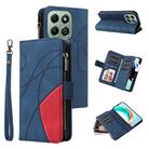 For Honor X6b Dual-color 9 Card Slots Zipper Wallet Leather Phone Case(Blue) - 1