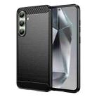 For Samsung Galaxy S24 FE 5G Carbon Fiber Brushed Texture TPU Phone Case(Black) - 1