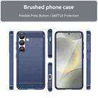 For Samsung Galaxy S25 5G Carbon Fiber Brushed Texture TPU Phone Case(Blue) - 2