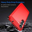 For Samsung Galaxy S25 5G Carbon Fiber Brushed Texture TPU Phone Case(Red) - 3