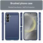 For Samsung Galaxy S25+ 5G Carbon Fiber Brushed Texture TPU Phone Case(Blue) - 2