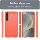 For Samsung Galaxy S25+ 5G Carbon Fiber Brushed Texture TPU Phone Case(Red) - 2