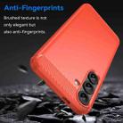 For Samsung Galaxy S25+ 5G Carbon Fiber Brushed Texture TPU Phone Case(Red) - 3
