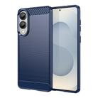For Samsung Galaxy S25 Edge 5G Carbon Fiber Brushed Texture TPU Phone Case(Blue) - 1