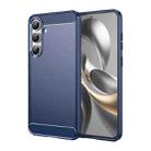 For Samsung Galaxy S25 FE 5G Carbon Fiber Brushed Texture TPU Phone Case(Blue) - 1