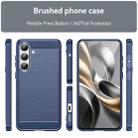 For Samsung Galaxy S25 FE 5G Carbon Fiber Brushed Texture TPU Phone Case(Blue) - 2