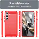 For Samsung Galaxy S25 FE 5G Carbon Fiber Brushed Texture TPU Phone Case(Red) - 2