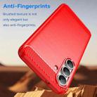 For Samsung Galaxy S25 FE 5G Carbon Fiber Brushed Texture TPU Phone Case(Red) - 3