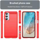 For Samsung Galaxy M35 Carbon Fiber Brushed Texture TPU Phone Case(Red) - 2