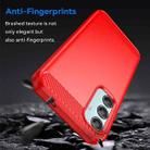 For Samsung Galaxy M35 Carbon Fiber Brushed Texture TPU Phone Case(Red) - 3