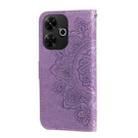 For Redmi 13 4G / Redmi Note 13R Seven-petal Flowers Embossing Leather Phone Case(Light Purple) - 3