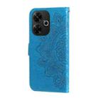 For Redmi 13 4G / Redmi Note 13R Seven-petal Flowers Embossing Leather Phone Case(Blue) - 3