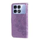 For Redmi K70 Ultra Seven-petal Flowers Embossing Leather Phone Case(Light Purple) - 3