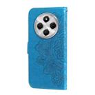 For Redmi 14C 4G Seven-petal Flowers Embossing Leather Phone Case(Blue) - 3