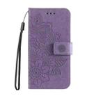 For Redmi Note 14 5G Seven-petal Flowers Embossing Leather Phone Case(Light Purple) - 2