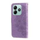 For Redmi Note 14 5G Seven-petal Flowers Embossing Leather Phone Case(Light Purple) - 3