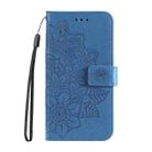 For Redmi Note 14 5G Seven-petal Flowers Embossing Leather Phone Case(Blue) - 2