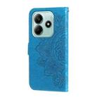 For Redmi Note 14 5G Seven-petal Flowers Embossing Leather Phone Case(Blue) - 3