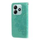 For Redmi Note 14 5G Seven-petal Flowers Embossing Leather Phone Case(Green) - 3