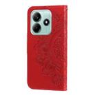 For Redmi Note 14 5G Seven-petal Flowers Embossing Leather Phone Case(Red) - 3