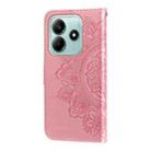 For Redmi Note 14 5G Seven-petal Flowers Embossing Leather Phone Case(Rose Gold) - 3