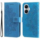 For Redmi Turbo 4 Pro / Xiaomi Poco F7 Seven-petal Flowers Embossing Leather Phone Case(Blue) - 1