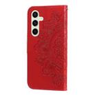 For Samsung Galaxy S24 FE 5G Seven-petal Flowers Embossing Leather Phone Case(Red) - 3