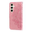 For Samsung Galaxy S24 FE 5G Seven-petal Flowers Embossing Leather Phone Case(Rose Gold) - 3