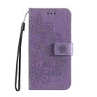 For Samsung Galaxy S25 5G Seven-petal Flowers Embossing Leather Phone Case(Light Purple) - 2