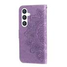 For Samsung Galaxy S25 5G Seven-petal Flowers Embossing Leather Phone Case(Light Purple) - 3