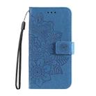 For Samsung Galaxy S25 5G Seven-petal Flowers Embossing Leather Phone Case(Blue) - 2