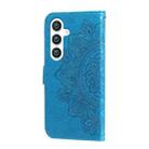 For Samsung Galaxy S25 5G Seven-petal Flowers Embossing Leather Phone Case(Blue) - 3