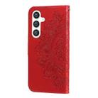 For Samsung Galaxy S25 5G Seven-petal Flowers Embossing Leather Phone Case(Red) - 3