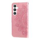 For Samsung Galaxy S25 5G Seven-petal Flowers Embossing Leather Phone Case(Rose Gold) - 3