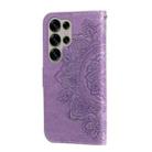 For Samsung Galaxy S25 Ultra 5G Seven-petal Flowers Embossing Leather Phone Case(Light Purple) - 3