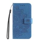 For Samsung Galaxy S25 Ultra 5G Seven-petal Flowers Embossing Leather Phone Case(Blue) - 2