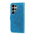 For Samsung Galaxy S25 Ultra 5G Seven-petal Flowers Embossing Leather Phone Case(Blue) - 3