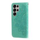 For Samsung Galaxy S25 Ultra 5G Seven-petal Flowers Embossing Leather Phone Case(Green) - 3