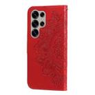 For Samsung Galaxy S25 Ultra 5G Seven-petal Flowers Embossing Leather Phone Case(Red) - 3