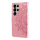 For Samsung Galaxy S25 Ultra 5G Seven-petal Flowers Embossing Leather Phone Case(Rose Gold) - 3