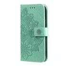 For Samsung Galaxy S25 Edge 5G Seven-petal Flowers Embossing Leather Phone Case(Green) - 2