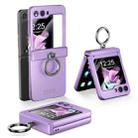 For Samsung Galaxy Z Flip5 5G Integrated Folding Ring Phone Case with Hinge(Purple) - 1