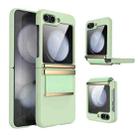 For Samsung Galaxy Z Flip4 5G Hardware Foldable Leather Shockproof Phone Case(Green Gold) - 1