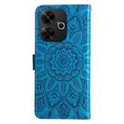 For Redmi 13 4G / Redmi Note 13R Embossed Sunflower Leather Phone Case(Blue) - 3