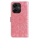 For Redmi 13 4G / Redmi Note 13R Embossed Sunflower Leather Phone Case(Rose Gold) - 3