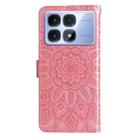 For Redmi K70 Ultra Embossed Sunflower Leather Phone Case(Rose Gold) - 3