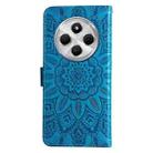 For Redmi 14C 4G Embossed Sunflower Leather Phone Case(Blue) - 3