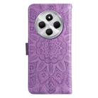 For Redmi 14C 4G Embossed Sunflower Leather Phone Case(Purple) - 3