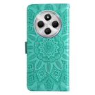 For Redmi 14C 4G Embossed Sunflower Leather Phone Case(Green) - 3