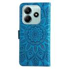 For Redmi Note 14 5G Embossed Sunflower Leather Phone Case(Blue) - 3